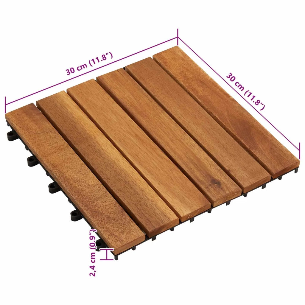 Piastrella per Decking 30 pcs Marrone 30 x 30 cm 3444688