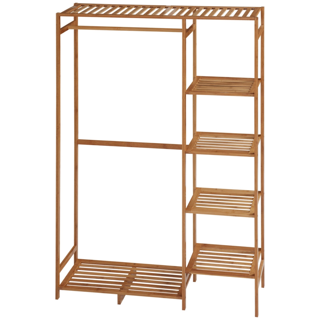Appendiabiti con Ripiani e Varilla ¨C Minimal ¨C Legno Bamb¨´ 90x30x145 cm