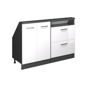 Set di mobili sottotetto Rion Bianco lucido/Antracite Set di 2 Vicco