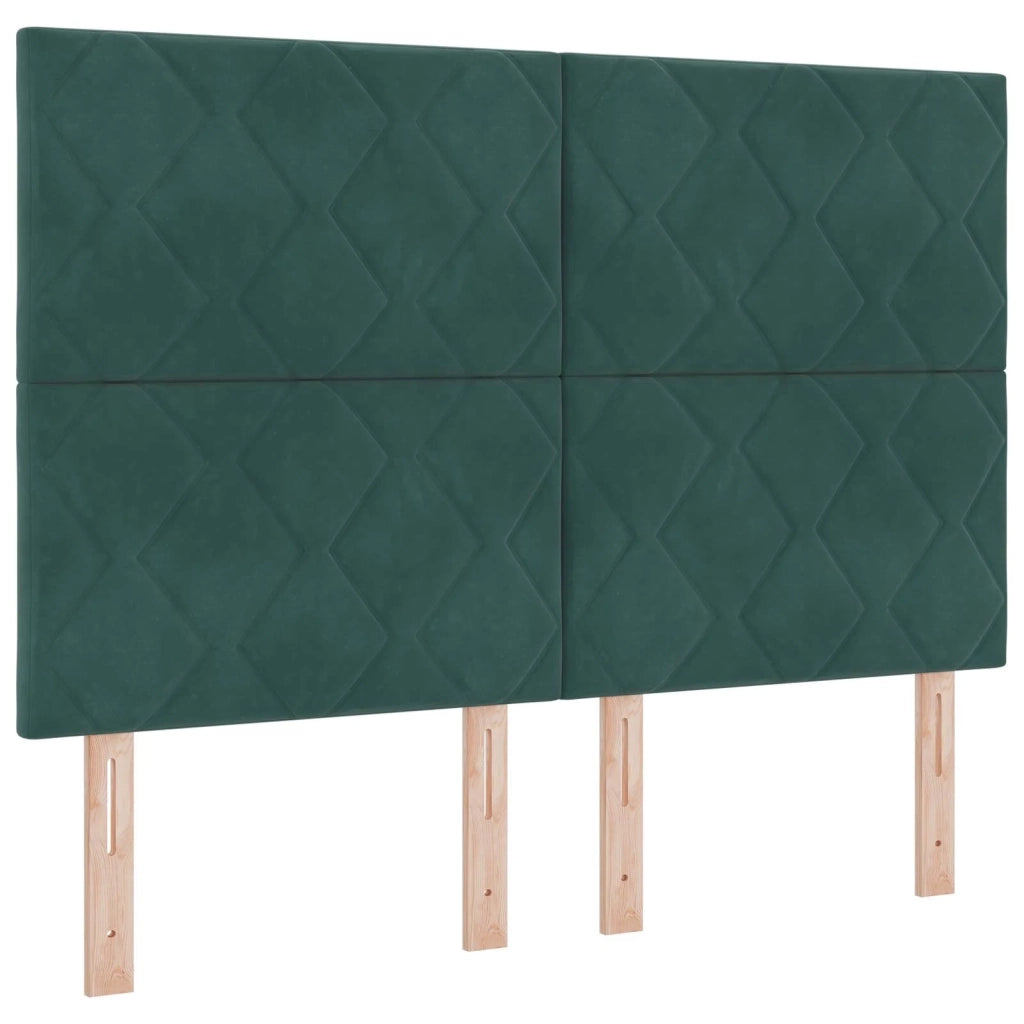 Letto box spring con materasso Verde Scuro 140 x 190 cm Velluto 3455111