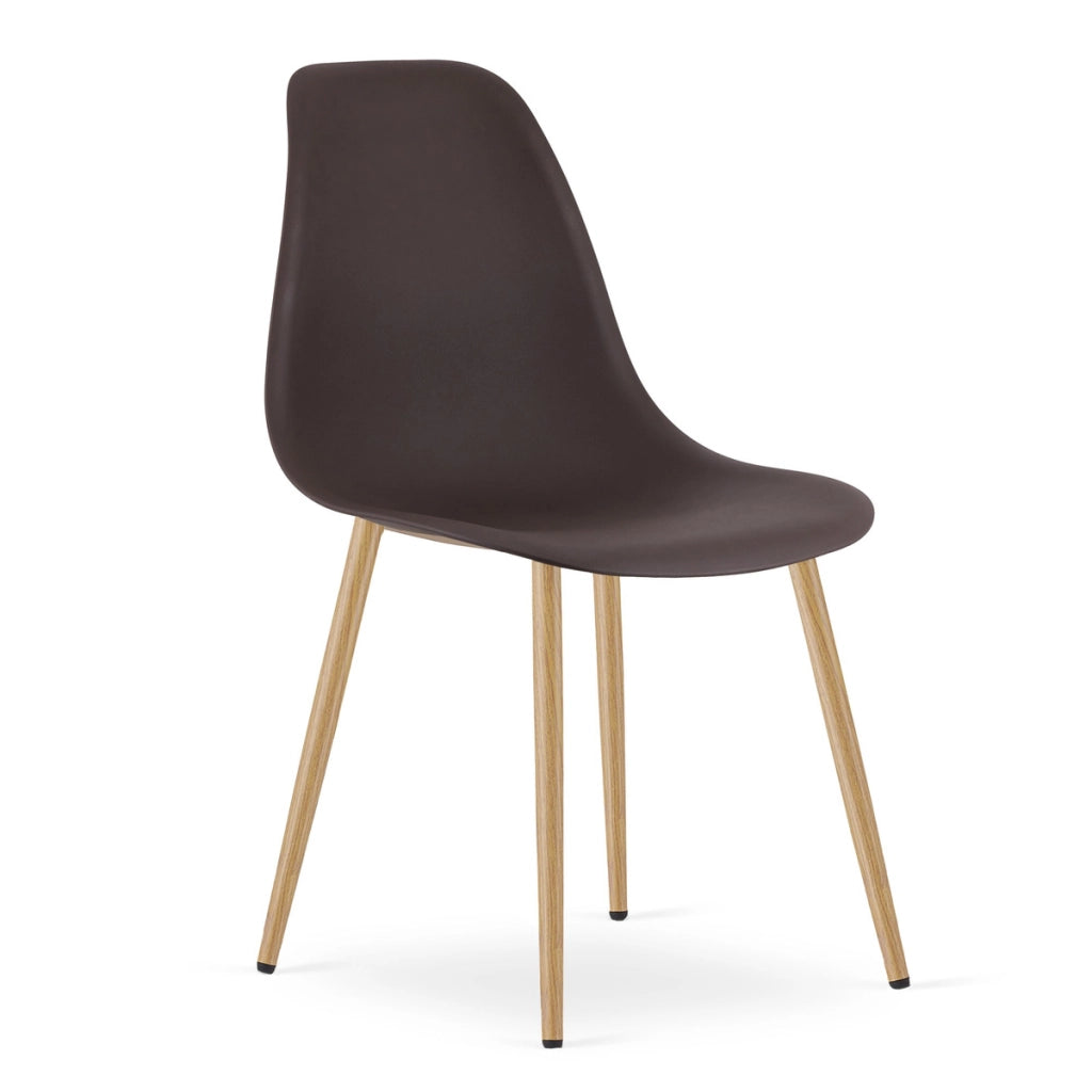 Sedia scandinava WAT in polipropilene color caffè