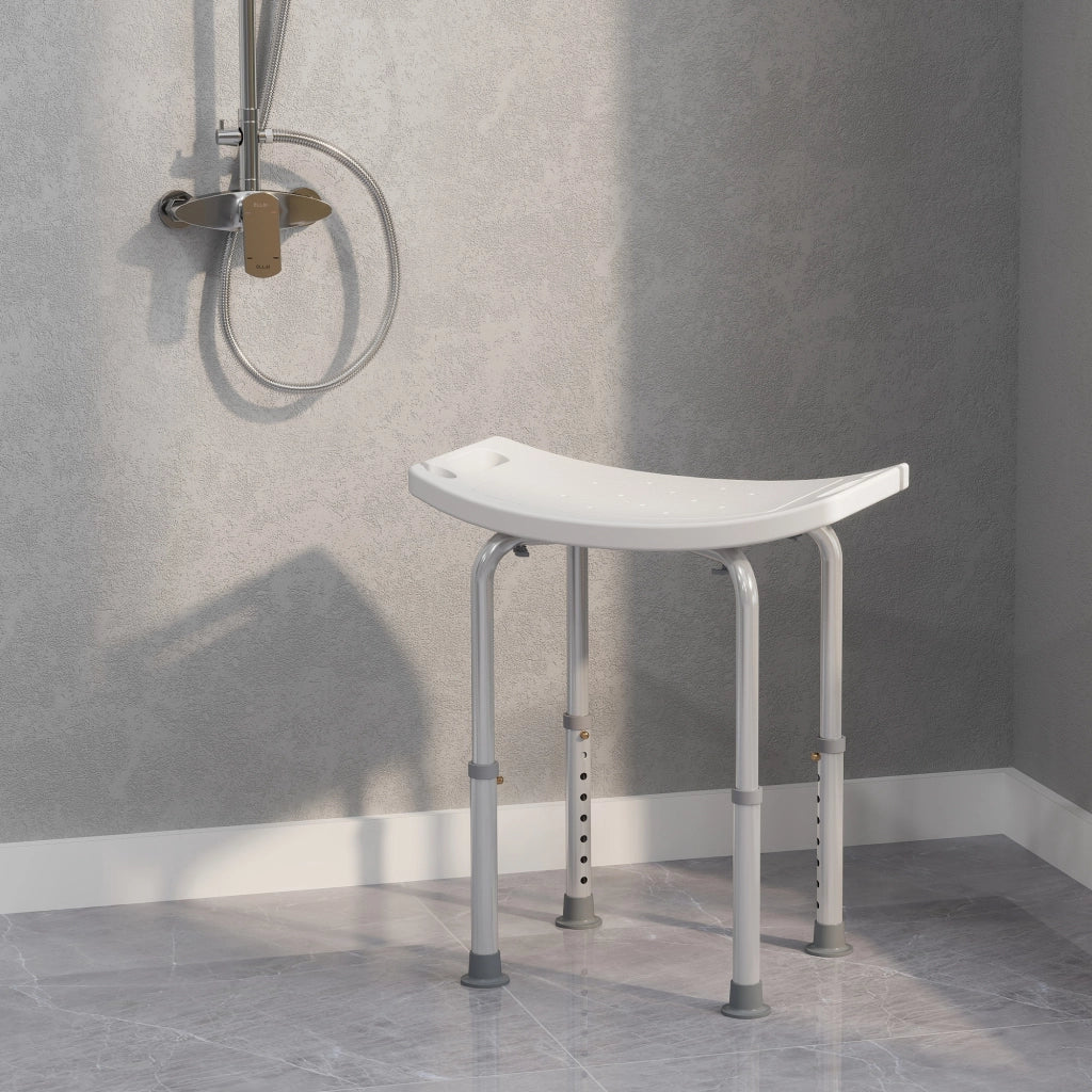 Sgabello Doccia Ergonomico Regolabile Altezza ¨C Minimal ¨C Bianco