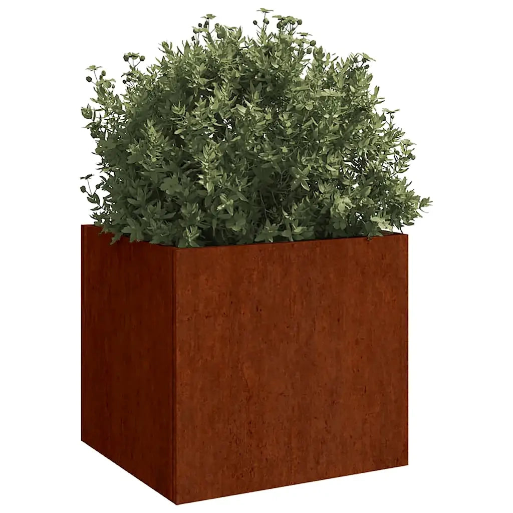 2 pz Fioriere | Cassetta per fiori | Vaso 49x47x46 cm Acciaio Corten