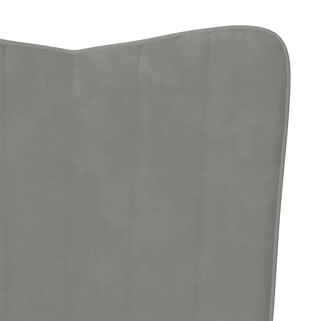 Poltrona Relax | Sedia Relax Grigio Chiaro in Velluto