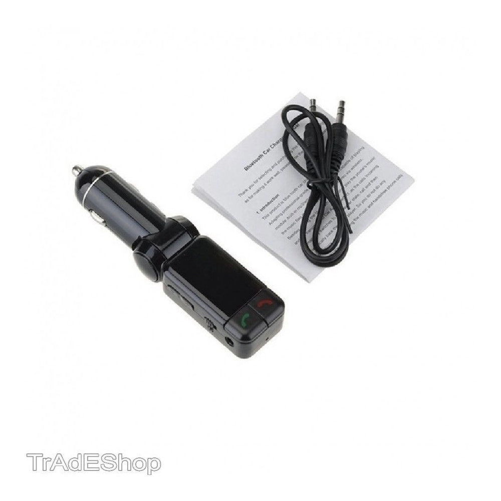 Trade Shop - Trasmettitore Bluetooth Vivavoce Con Display Fm Lettore Mp3 Usb Modulatore Auto -