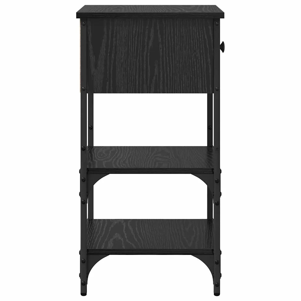 Armadio da Notte con cassetto Rovere Nero 33.5 x 36 x 70 cm 871240