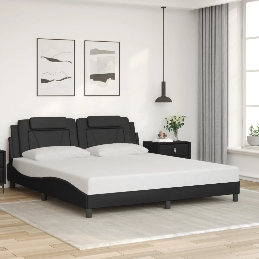 Giroletto Viana con LED senza Materasso Nero 180x200 cm 3214036