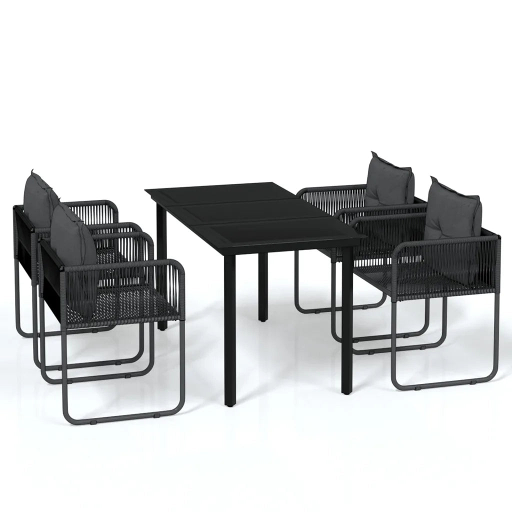 Set da Pranzo da Giardino 5 pz Nero 3099079