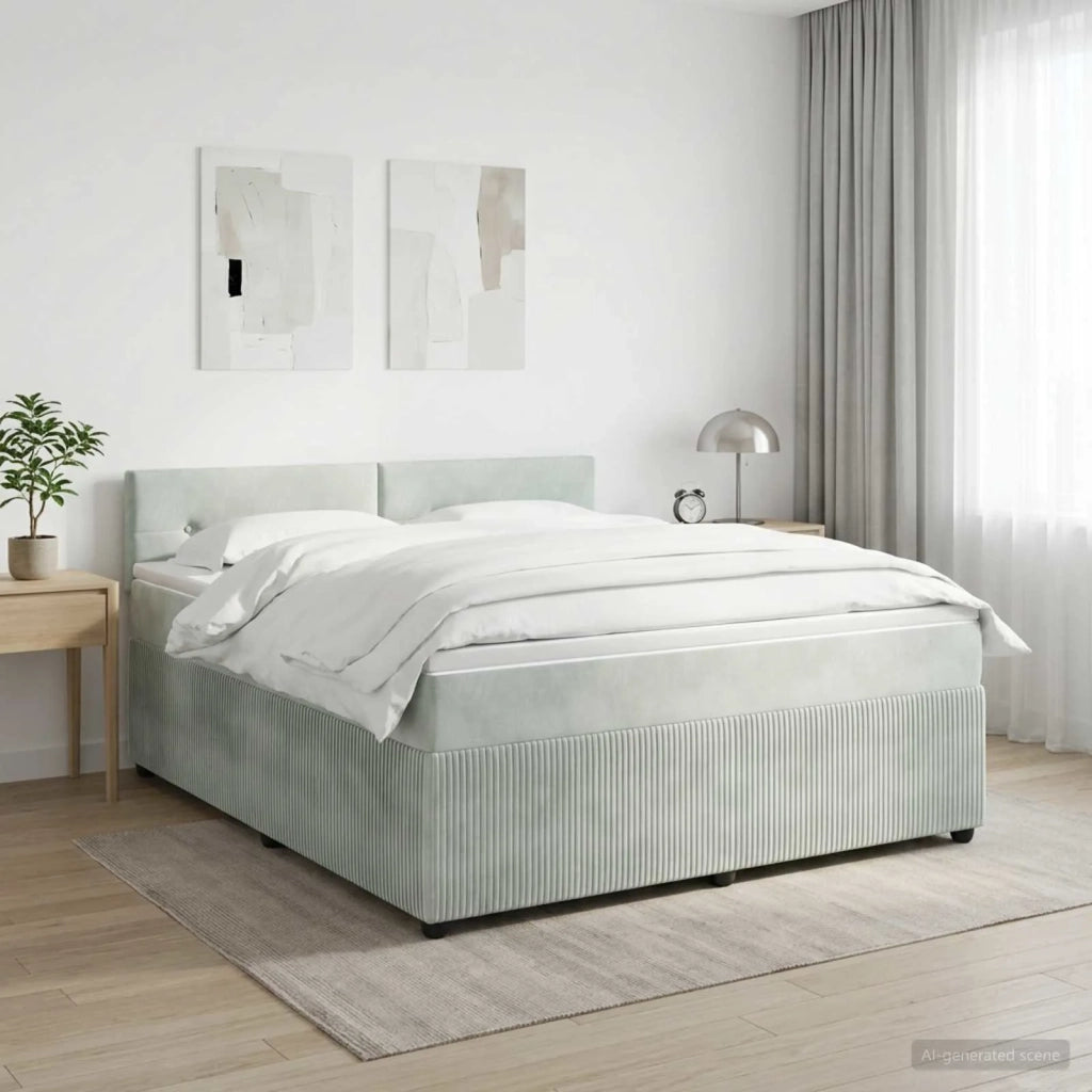 Letto box spring con materasso Grigio Chiaro 180 x 200 cm 3451727