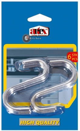 Set 6 Ganci Multiuso Esse Artik in Metallo Cromati Artex