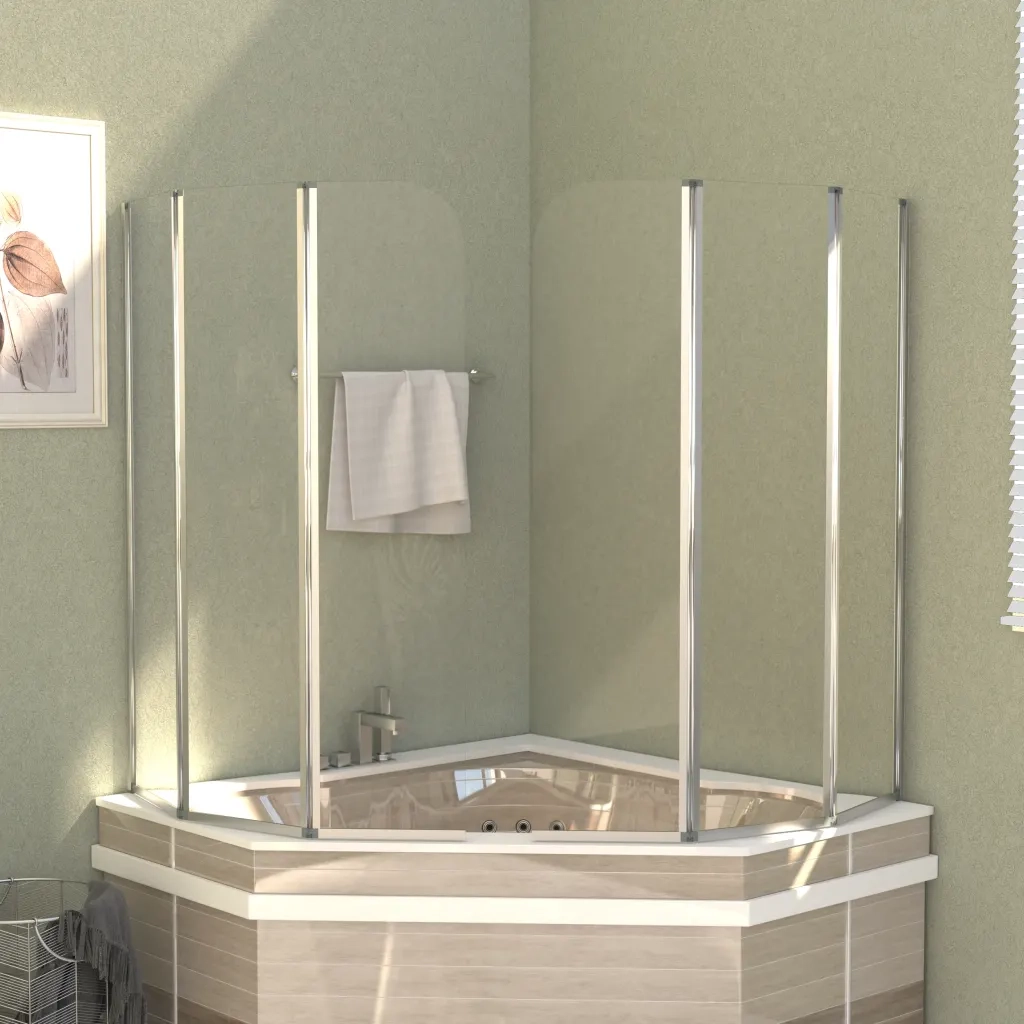 Cabine da Bagno 2 pz 104x130 cm in Vetro Temperato Trasparente 146228