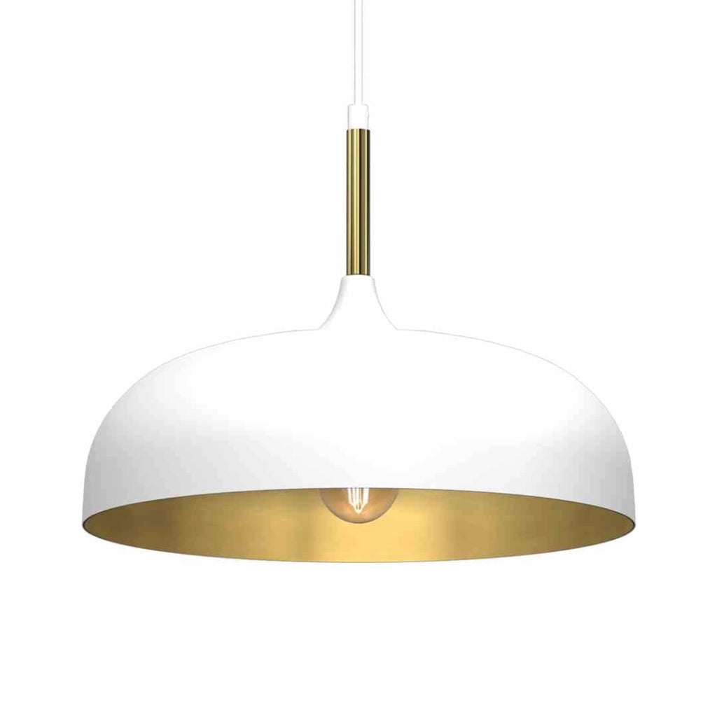 Lampada a sospensione Milagro Lincoln bianco/oro Ø35 E27