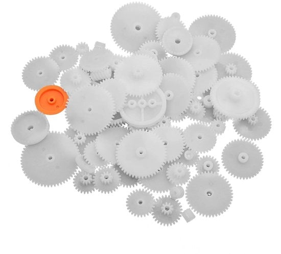 Set di ingranaggi in plastica - 64 pezzi - Duraturo - Leggero - Adatto per modelli RC - Componenti per modellismo - Variopezzi per modellismo