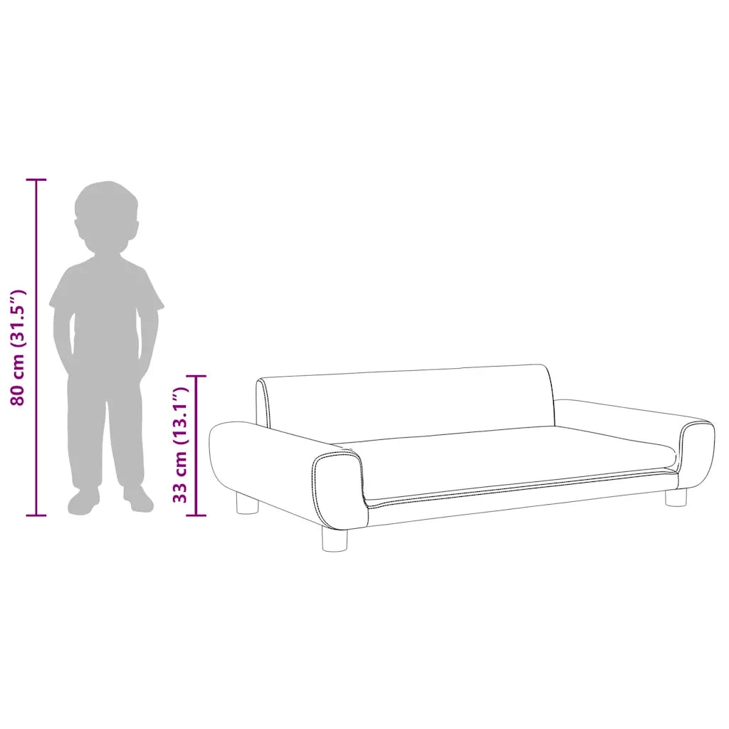 Divano per Bambini-Sofa-Divanetto Rosa 100x54x33 cm in Velluto