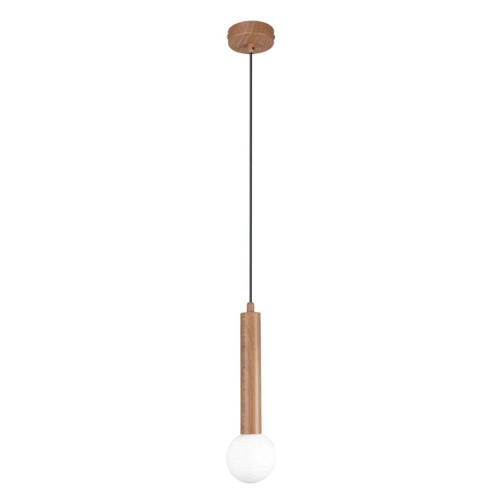 Lampada a sospensione moderna legno chiaro bianca G9 Italux
