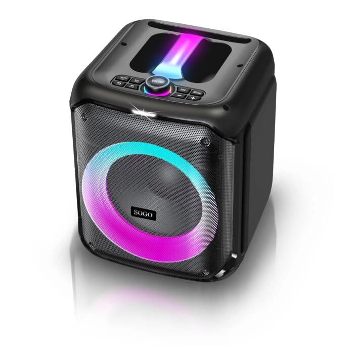 Cassa Bluetooth portatile da 8 pollici con tweeter, 300W PMPO, karaoke, luci LED RGB e radio FM - SOGO