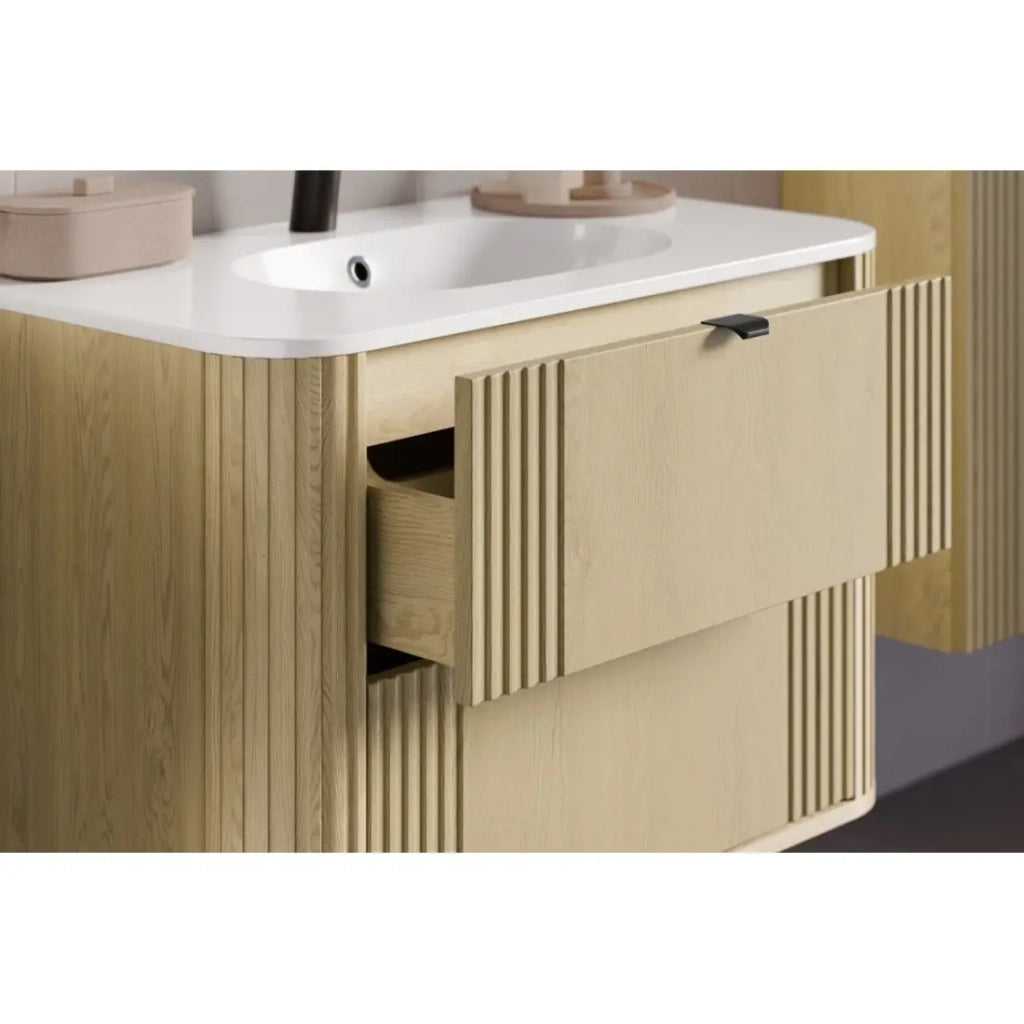 Set da bagno KORI: mobile sottolavabo 80cm + lavabo da incasso