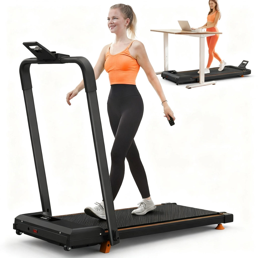 Tapis roulant domestico, con funzione di inclinazione, tapis roulant da tavolo compatto e portatile, portata massima 120 kg, nero