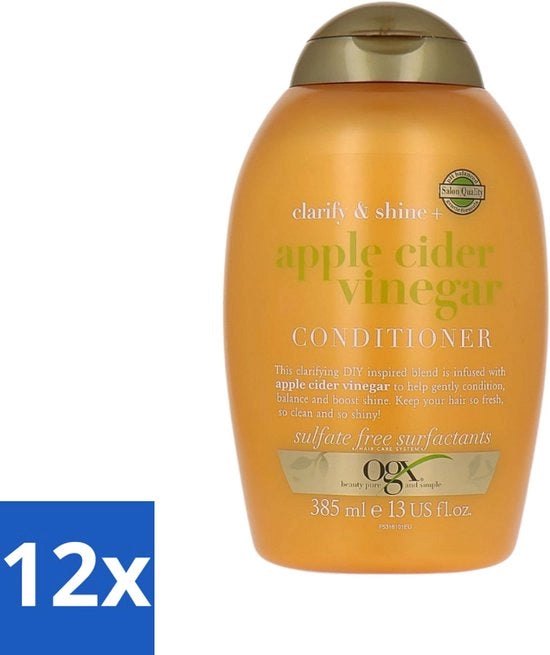12 x Condizionatore con Succo di Mele - 385 ml - Cresce la Capigliatura - Tipo di Capelli - Tipo di Capelli Reset - Tipo di Capelli Cura - Tipo di Capelli Rinfresca