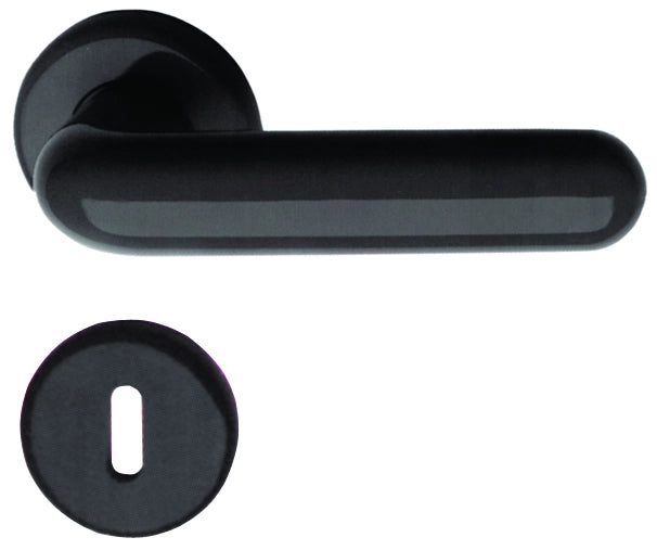 MANIGLIA NYLON CON ROSETTA QUADRO 8  col. Nero 12.00 pz