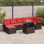 Set Divano da Giardino con cuscino 8 pcs Marrone polyrattan 3348330