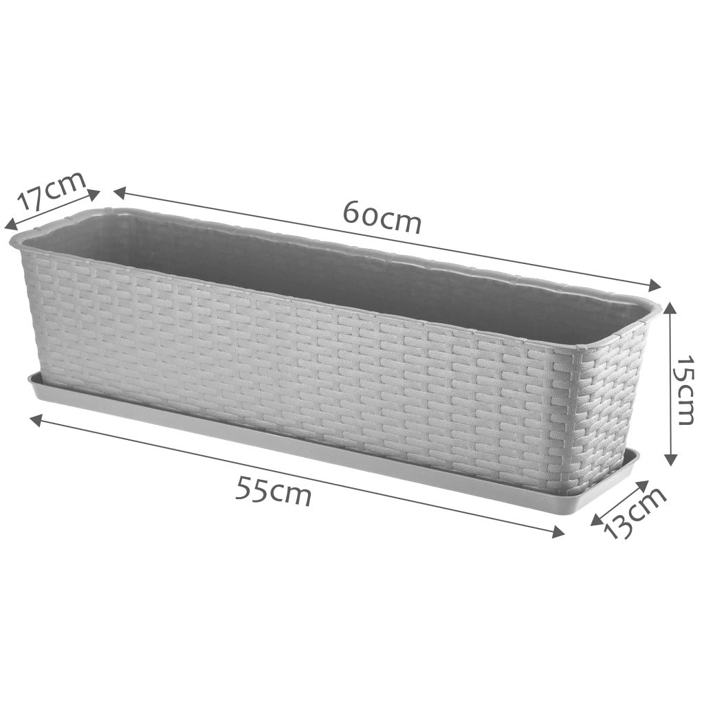 KADAX Fioriera da balcone con supporto per fiori e balaustra, 60 cm