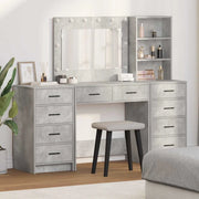 Tavolo da Trucco 3 pcs Grigio cemento Legno multistrato 3334212