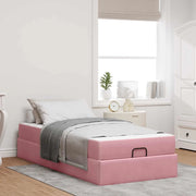 Struttura letto con materasso con materasso 2 pcs Rosa Velluto