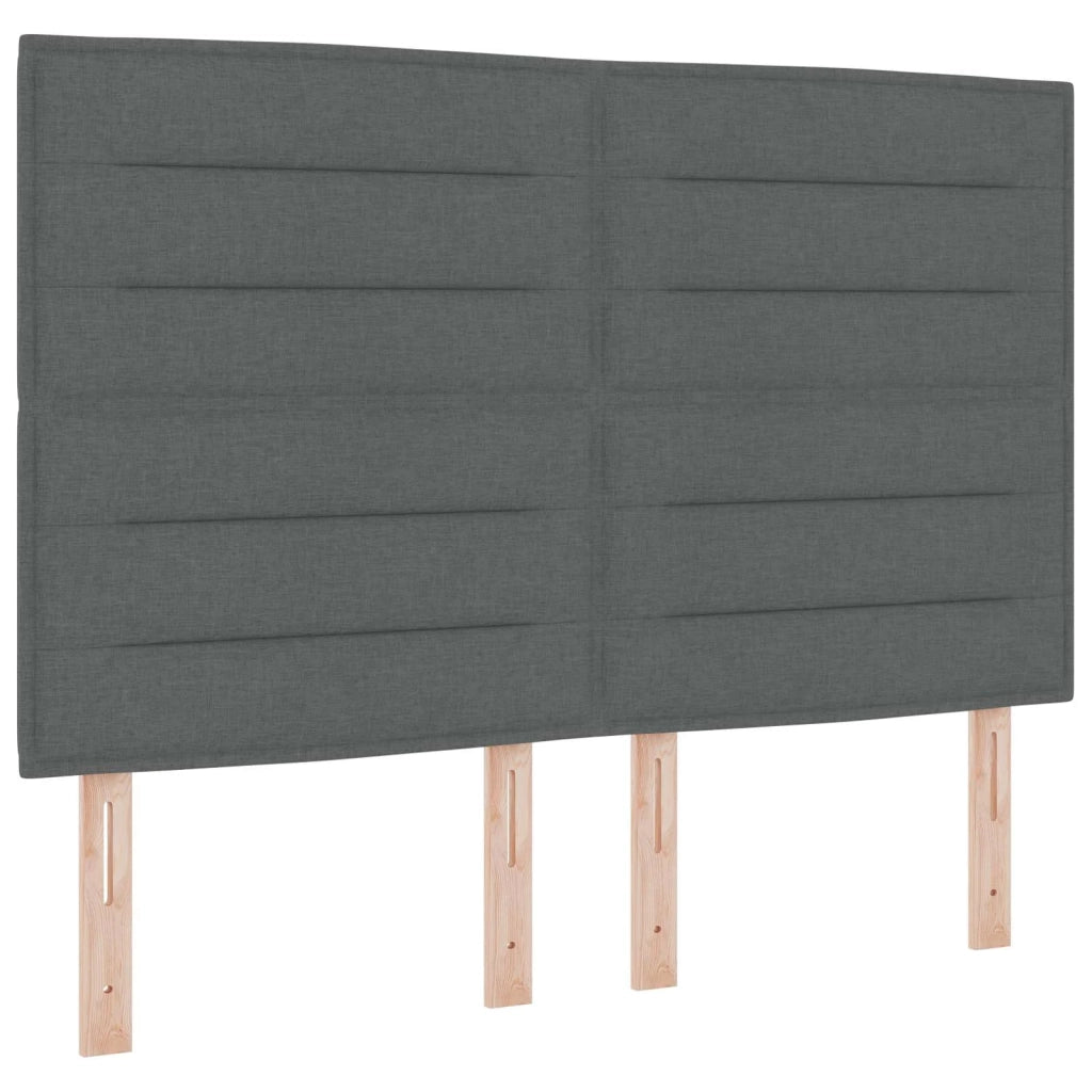 Testiera LED con strisce LED Grigio scuro 160 cm Tessuto 3338294