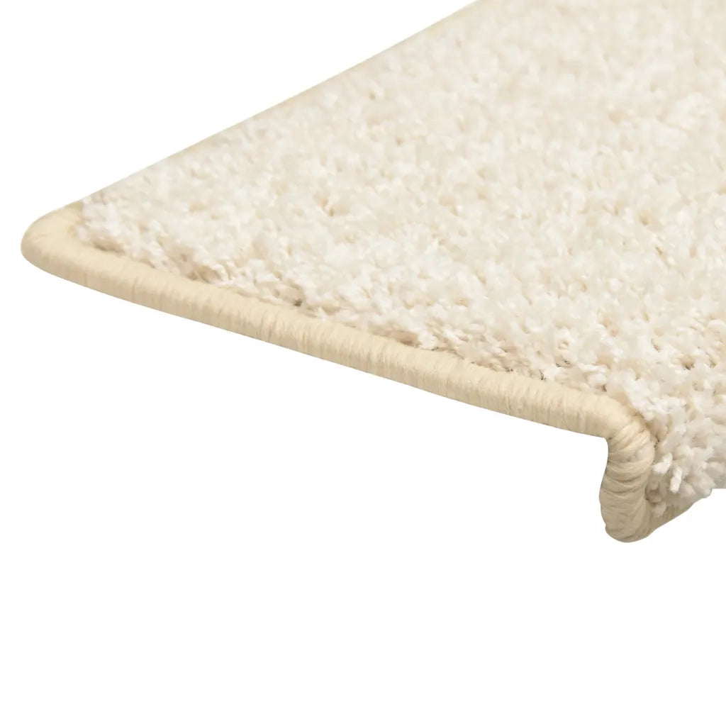 Tappetini per scale 15 pz 65x21x4 cm bianchi con bordo rettangolare 134581