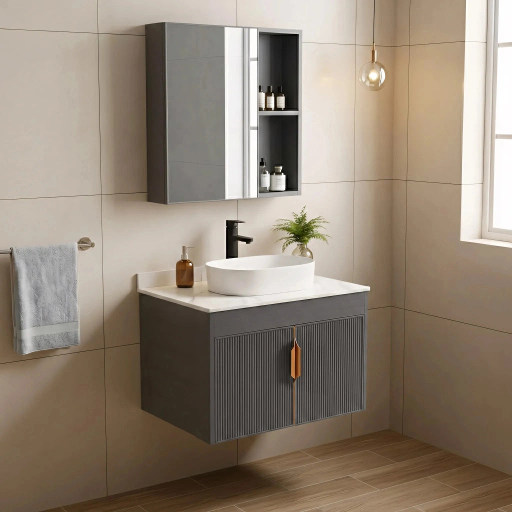 Set Di Mobili Da Bagno Con Top Modo 60cm Grey