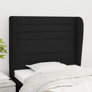 Testiera ad Orecchio-Testata con Orecchie Nera 93x23x118/128 cm in Tessuto 710398