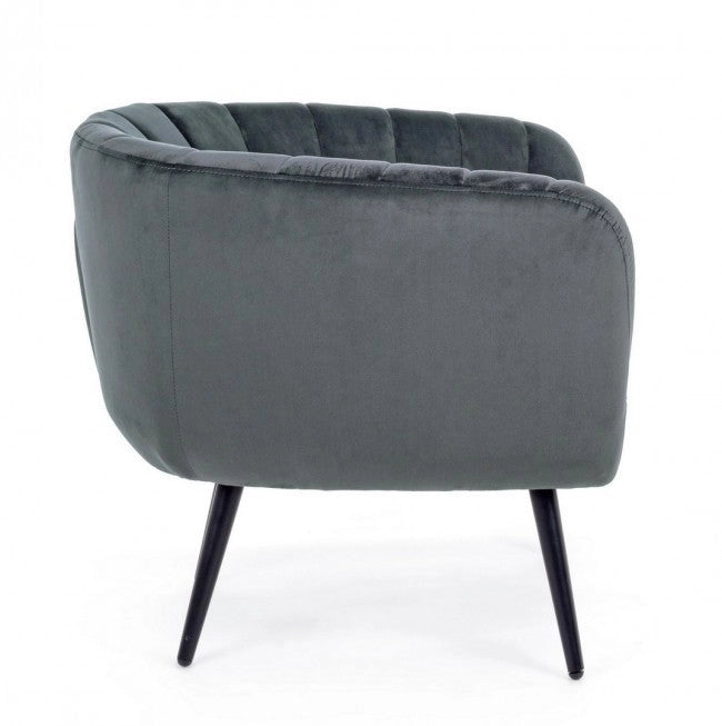 Poltrona Avril Grigio in Velluto