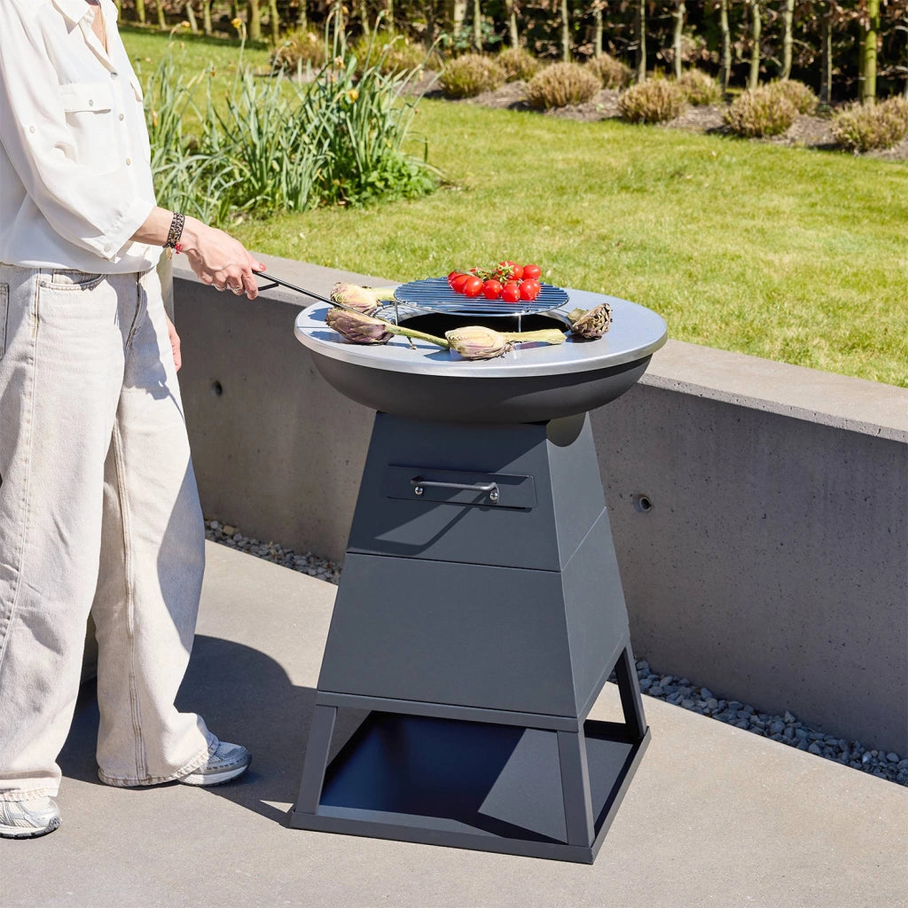 Braciere barbecue con spazio di stoccaggio, ø59cm , nero