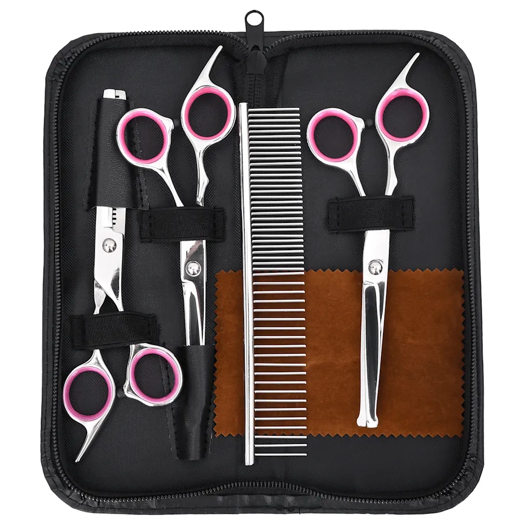 Set Forbici da Toelettatura Cani 4 pz in Acciaio Inossidabile CFW6141045