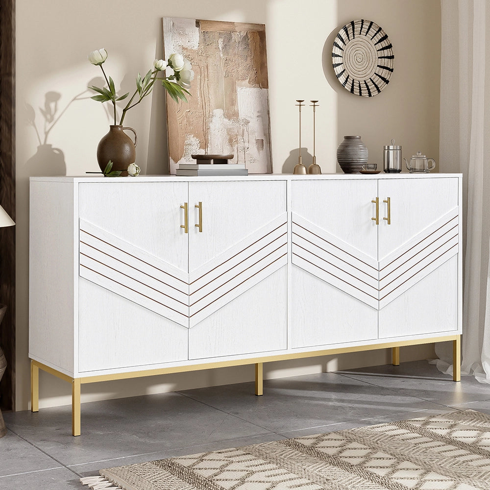 Buffet - Xylo - 4porte MDF bianco/oro regolabile