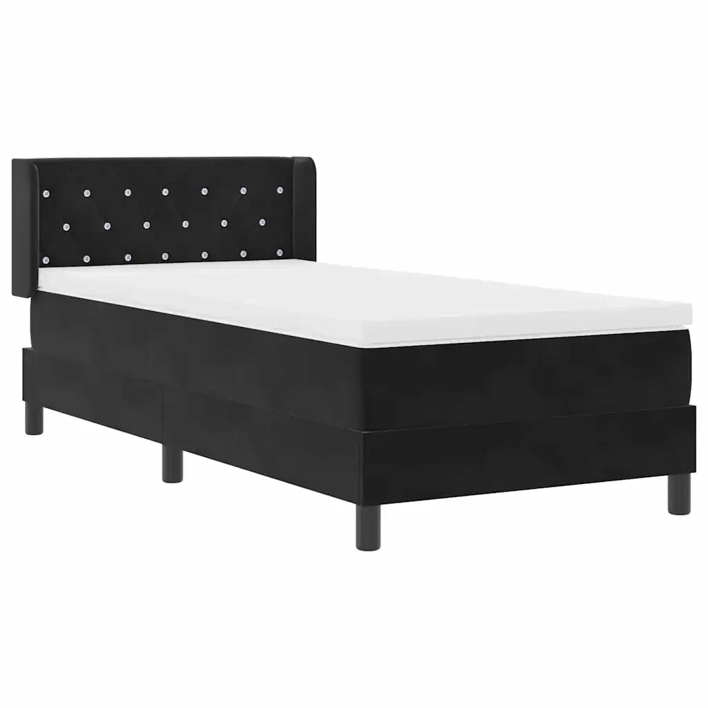 Letto a molle con materasso Nero 200 x 100 cm Poliestere