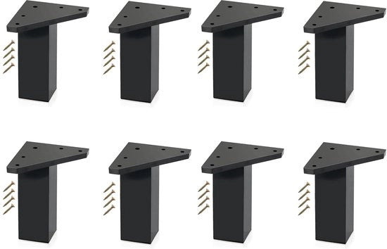 Set di gambe per mobili - nero - ABS - set da 4