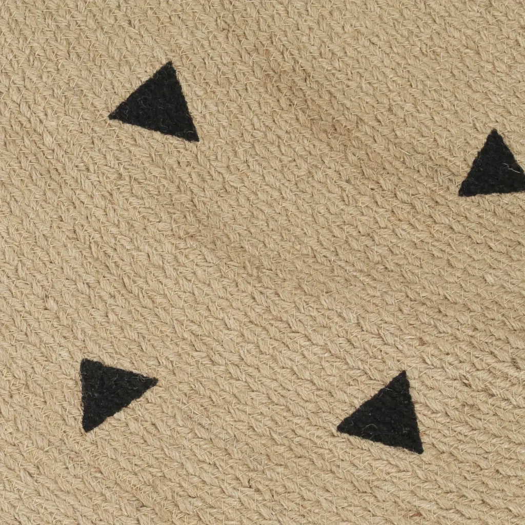 Tappeto Lavorato a Mano in Juta con Stampa a Triangoli 120 cm 133690