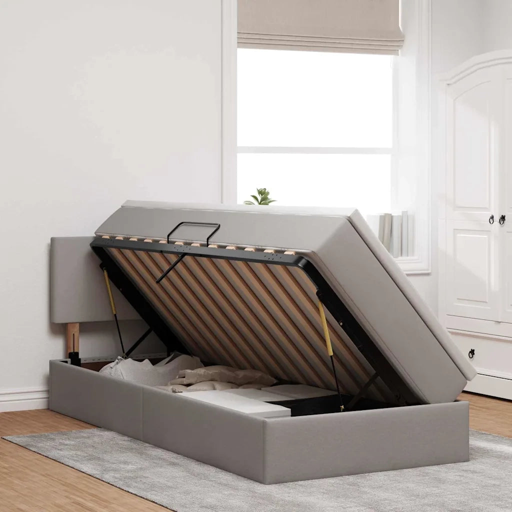 Letto con contenitore e LED con led Talpa 90 x 190 cm Tessuto