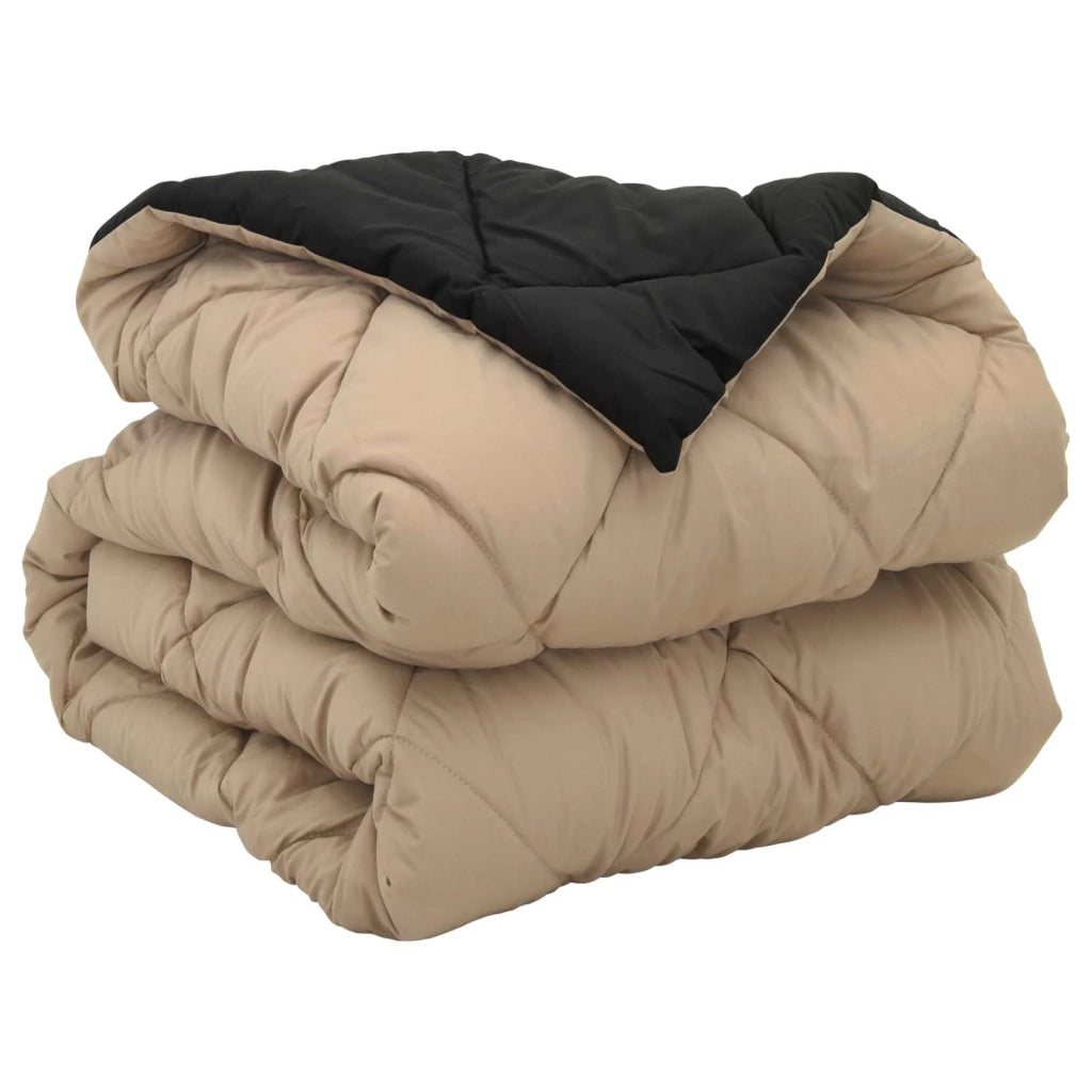 Piumone | Duvet Completo Annuale Nero e Talpa 155 x 220 cm Microfibra