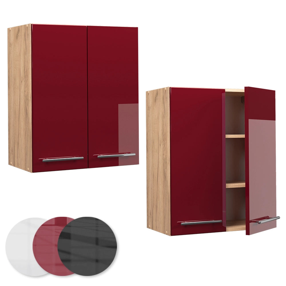 Pensile da cucina Fame-Line Bordeaux lucido/Rovere dorato 60 cm Vicco
