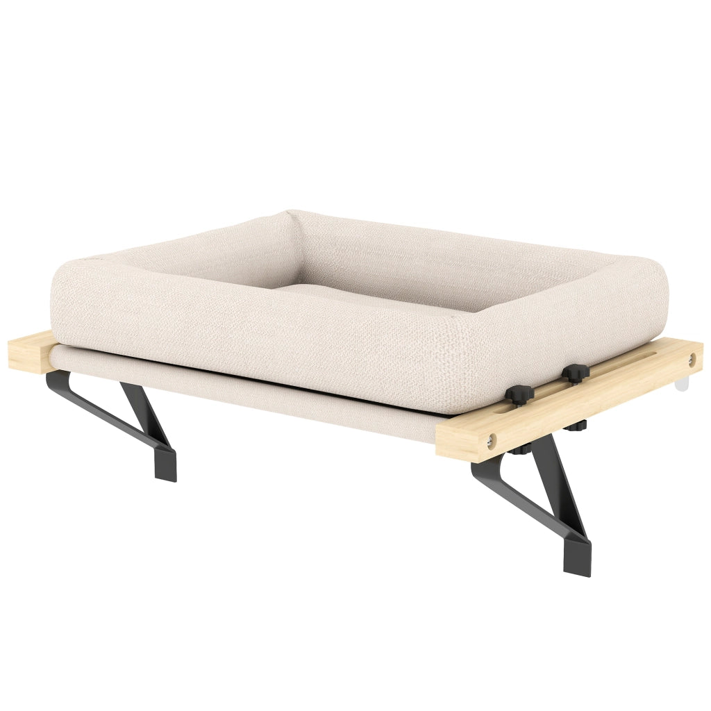 Cuccia per Gatti da Termosifone ¨C Xylo ¨C Bianco con Cuscino e Telaio in Legno