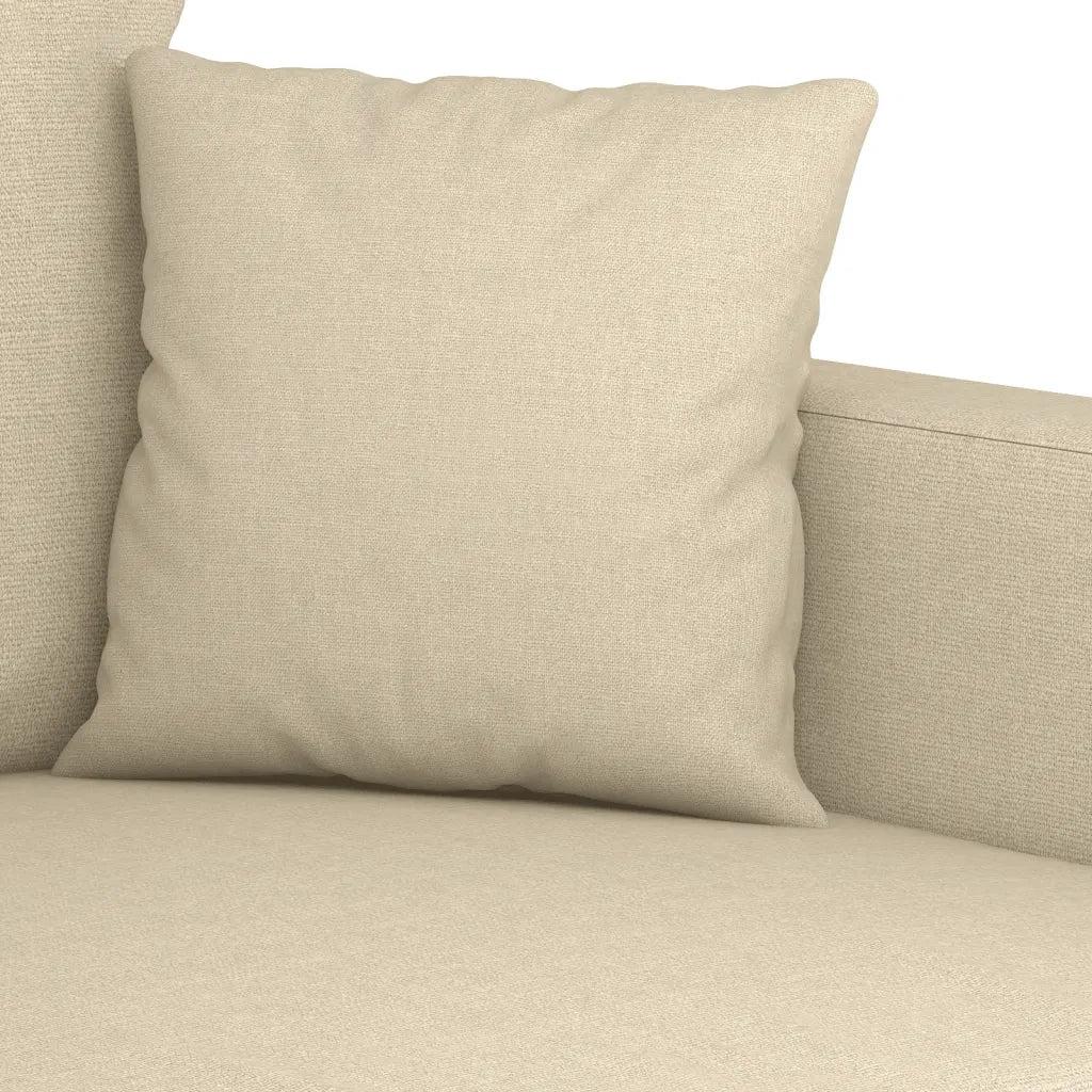 Set di Divani 2 pz con Cuscini Crema in Tessuto 3201650