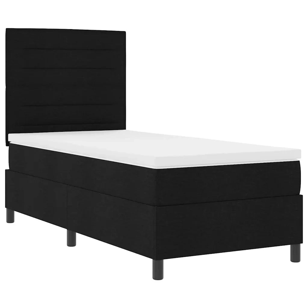 Letto a molle con materasso con led Nero 80 x 200 cm Tessuto