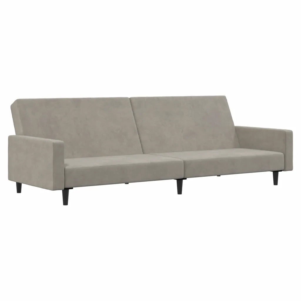 Divano Letto a 2 Posti-Sofa Letto 2 Posti-Daybed Grigio Chiaro in Velluto 410403