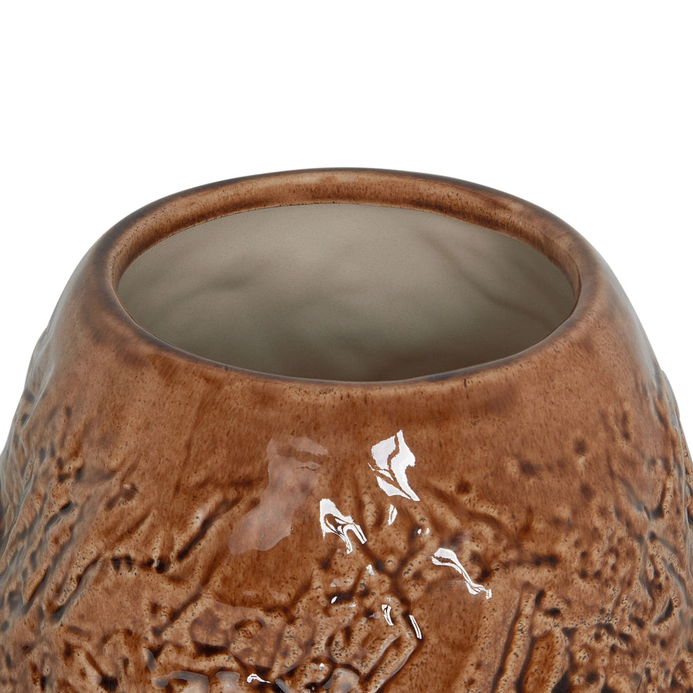 Vaso per fiori Marrone Gres Decorazione per interni Pezzo Design moderno Impermeabile