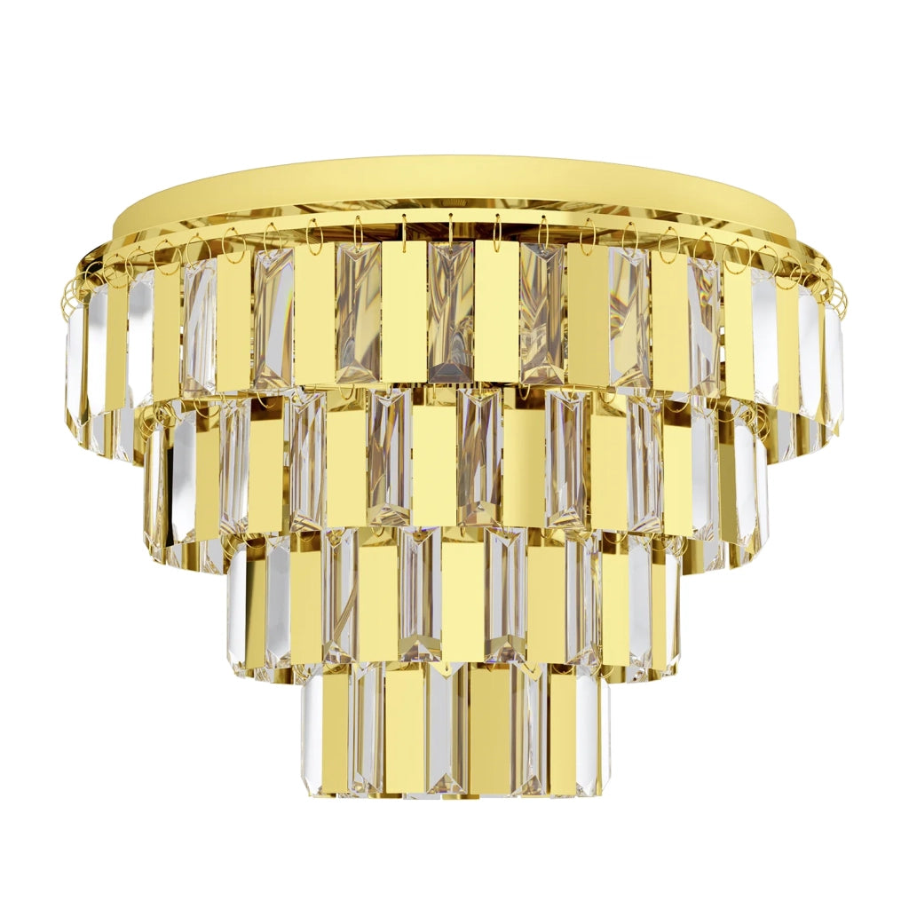 Plafoniera Moderna Erseka Acciaio Ottone 7 Luci E14