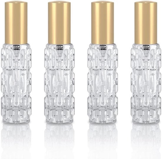 Spruzzatore per profumo portatile - Mini flacone in vetro - 4 pezzi - Oro
