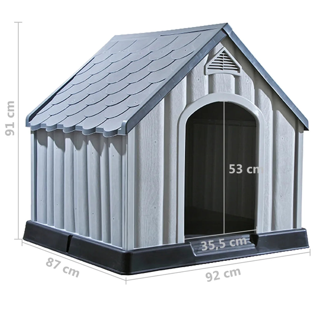 Cuccia per Cani Grigia 92x87x91 cm in Plastica 337894